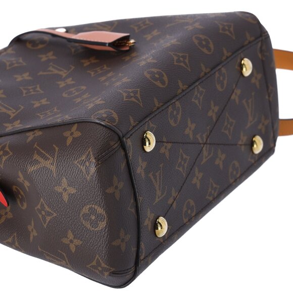 Louis Vuitton Montaigne BB Monogram Handbag M44671 Red Braided Handles - Picture 7 of 8